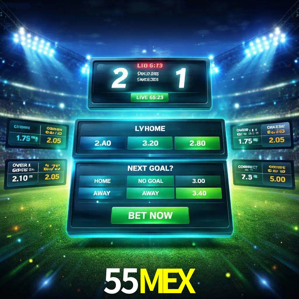 Vista de apuestas en vivo 55MEX durante un partido en curso