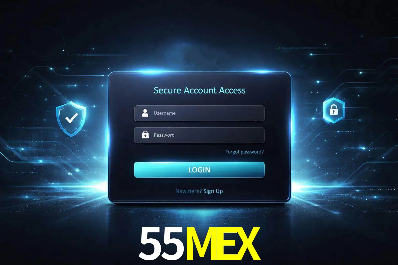 Pantalla de inicio de sesión de cuenta 55MEX para usuarios en México